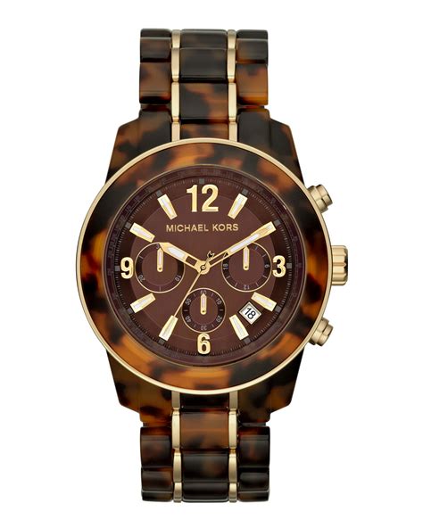 michael kors watch tortoise and horn|Michael Kors tortoise shell acetate.